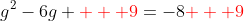 g^2-6g {\color{red} + 9}=-8{\color{red} + 9}~\iff~(g-3)^2=1