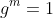 g^m=1