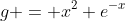g = x^2 e^{-x}