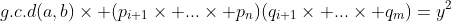 g.c.d(a,b)\times (p_{i+1}\times ...\times p_n)(q_{i+1}\times ...\times q_m)=y^2