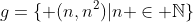 g=\{ (n,n^2)|n \in \mathbb{N}\}