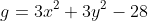 g=3x^2+3y^2-28