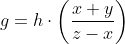 g=h\cdot\left(\frac{x+y}{z-x}\right)