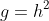 g=h^2