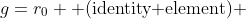 g=r_0 \mbox{ (identity element) }