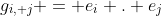 g_{i, j} = e_i . e_j