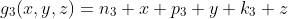 g_3(x,y,z)=n_3 x+p_3 y+k_3 z