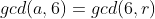 gcd(a,6)=gcd(6,r)