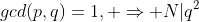 gcd(p,q)=1, \Rightarrow N|q^2