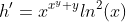 h'=x^{x^y+y}ln^2(x)