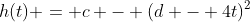 h(t) = c - (d - 4t)^2