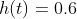 h(t)=0.6~\sin{\left(\frac{\pi t}{6}\right)}+0.9