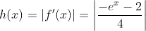 h(x)=|f'(x)|=\left|\frac{-e^x-2}{4}\right|