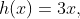 h(x)=3x,