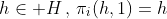 h\in H\,,\,\pi_i(h,1)=h