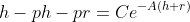 h-ph-pr=Ce^{-A(h+r)}