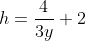 h=\frac{4}{3y}+2