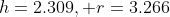 h=2.309, r=3.266