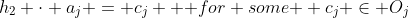 h_2 \cdot a_j = c_j \text { for some } c_j \in O_j