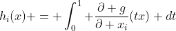 h_i(x) = \int_0^1 \frac{\partial g}{\partial x_i}(tx) dt