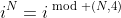 i^N=i^{\bmod (N,4)}