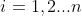 i=1,2...n