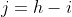 j=h-i
