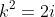 k^2=2i