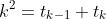 k^2=t_{k-1}+t_k