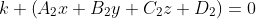 k \left({A_2x+B_2y+C_2z+D_2}\right)=0
