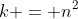 k = n^2