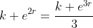 k e^{2r}=\frac{k e^{3r}}{3}
