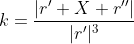 k=\frac{|r' X r''|}{|r'|^3}
