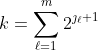 k=\sum_{\ell=1}^{m}2^{\jmath_\ell+1}