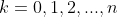 k={0,1,2,...,n}