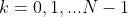 k=0,1,...N-1