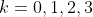k=0,1,2,3