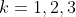 k=1,2,3