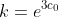 k=e^{3c_0}
