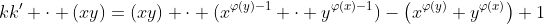 kk' \cdot (xy)=(xy) \cdot (x^{\varphi(y)-1} \cdot y^{\varphi(x)-1})-\left(x^{\varphi(y)}+y^{\varphi(x)}\right)+1