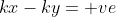 kx-ky=+ve