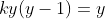 ky(y-1)=y