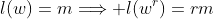 l(w)=m\Longrightarrow l(w^r)=rm