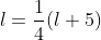 l=\frac{1}{4}(l+5)