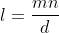 l=\frac{mn}{d}