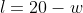 l=20-w