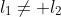 l_1\neq l_2~\iff~m_1=m_2\ \wedge \ b_1\neq b_2