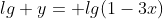 lg y= lg(1-3x)