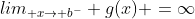 lim_{ x\rightarrow b^-} g(x) =\infty