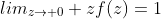 lim_{z\to 0} zf(z)=1